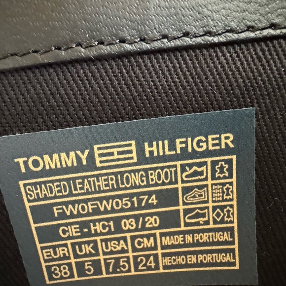 Tommy Hilfiger Black Heeled Knee High Boots Sleek Design, sz 7.5 Organic, rare - Picture 6 of 9